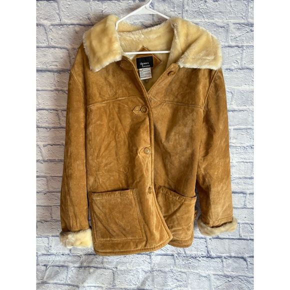 dennis basso Jackets & Blazers - Vintage Dennis Basso Genuine Leather Faux Fur Coat Large
